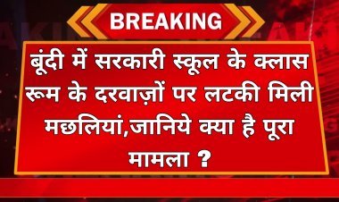बूंदी में सरकारी स्कूल के क्लास रूम के दरवाज़ों पर लटकी मिली मछलियां,जानिये क्या है पूरा मामला ? 