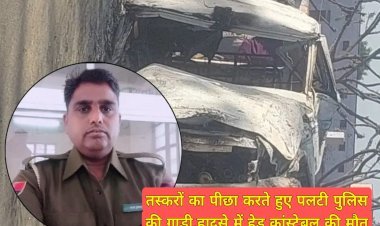 नागौर: तस्करों का पीछा करते हुए पलटी पुलिस की गाड़ी, हादसे में हेड कांस्टेबल की मौत